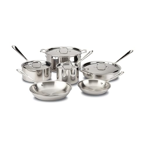 All-Clad D3 3-Ply Stainless Steel Cookware Set (10 Piece)