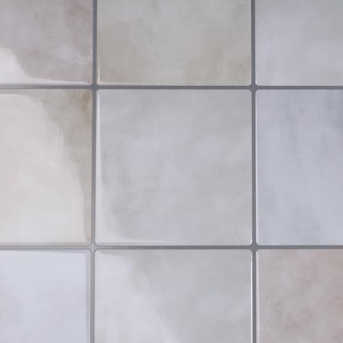 VaryStyle Grey Backsplash Peel and Stick Kitchen Backsplash Waterproof Removable Vinyl Square Mosaic Wall Tiles Self Adhesive Stick on Back Splashes for Bathroom Shower Wall Stickers 12'x12' 18-Sheet