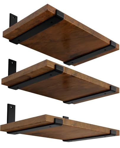LEOPO 12 inch Shelf Brackets for DIY Floating Shelf, 1/5 inch Thick Heavy Duty Bracket, Fit for Home, Kitchen, Living Room, Bathroom, Bedroom,Garage,11.25” x 6” x 1.5” 6 Pack