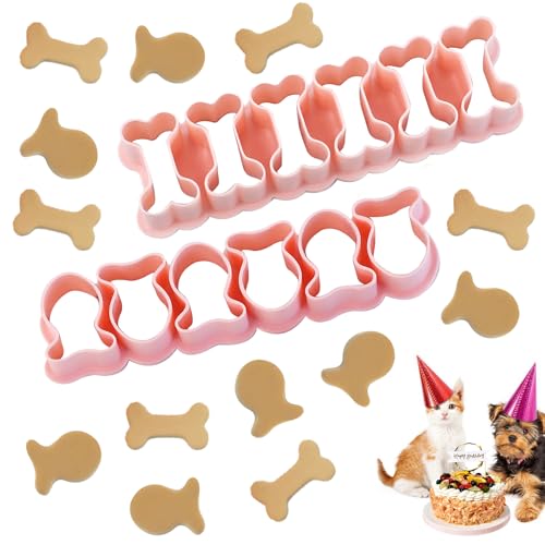 2-Pack Mini Goldfish & Dog Bone Cookie Cutters, Cat Dog Pet Treat Baking Tools for Snacks, Cakes Cookies, Fondant Molds - Ideal for Pet Lovers Gift, Birthday, Christmas & Holiday Baking