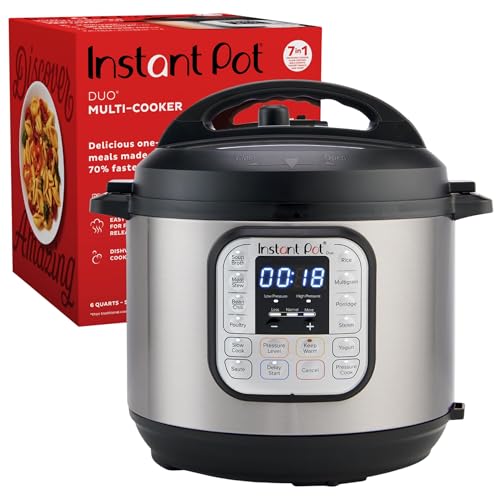 Instant Pot Duo 7-in-1 Electric Pressure Cooker, 6 Quart