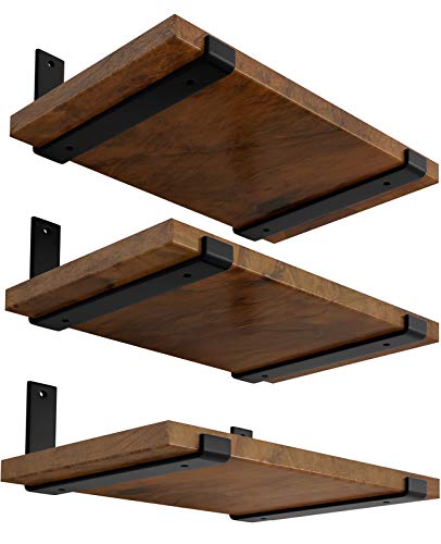 LEOPO 12 inch Shelf Bracket for DIY Floating Shelf, 1/5 inch Thick Heavy Duty Bracket, 6 Pack, 11.25” x 6” x 1.5”