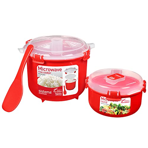 Sistema Microwave Rice Cooker and Steamer Bowl for Vegetables with Steam Release