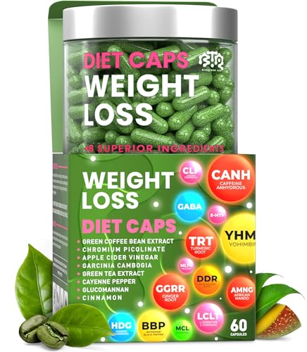 Bioteque Lab Weight Loss Diet Capsules, Natural Appetite Suppressant, Day & Night Fat Burner for Women & Men with Apple Cider, Green Coffee Bean Extract, Metabolism Booster Supplement - 60 Pills
