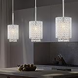 3 Pendant Lights Farmhouse Light Fixtures Kitchen Island Lighting Crystal Hanging Lamp Modern Pendants Ceiling Lamps,for Dinning Room Bedroom Hallway Bar (E26 Base)