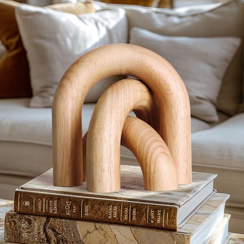 Wood Arch Home Décor Accents Set of 3,Shelf Decor Aesthetic, Coffee Table Decor Items, Entryway Table Decor,Japandi Modern Home Decor for Bookshelf,Gift for Mother's Day, Christmas,Wedding