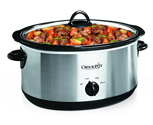 Crock-Pot 7 Quart Oval Manual Slow Cooker, Stainless Steel