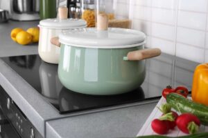 induction cookware on an electric stove