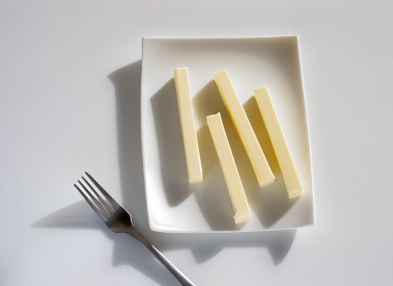 Four sticks of butter with showing tablespoon markers