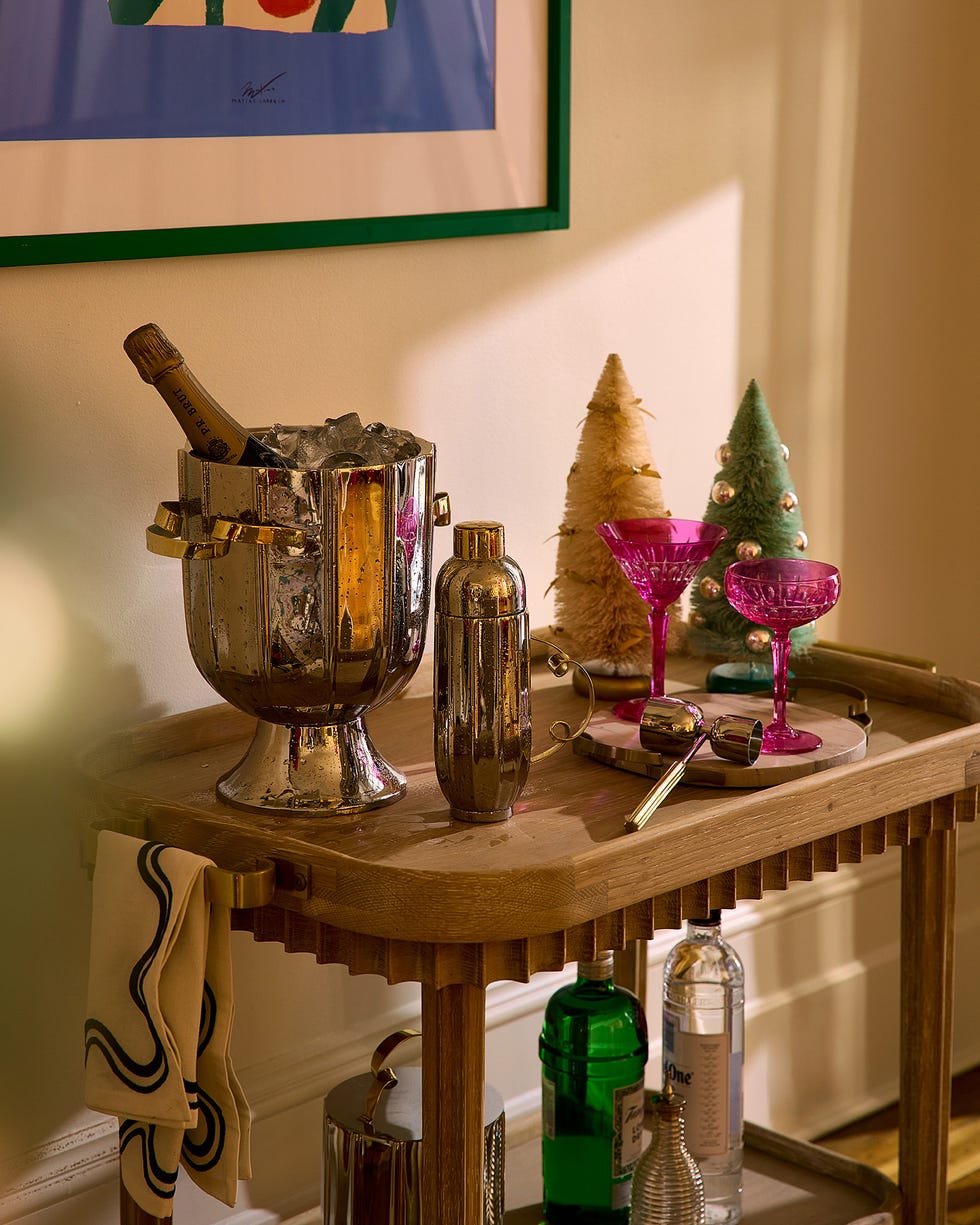 Bar Cart Christmas Decor