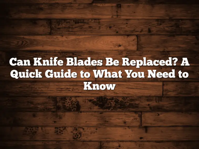 Can Knife Blades Be Replaced? A Quick Guide to What You Need to Know