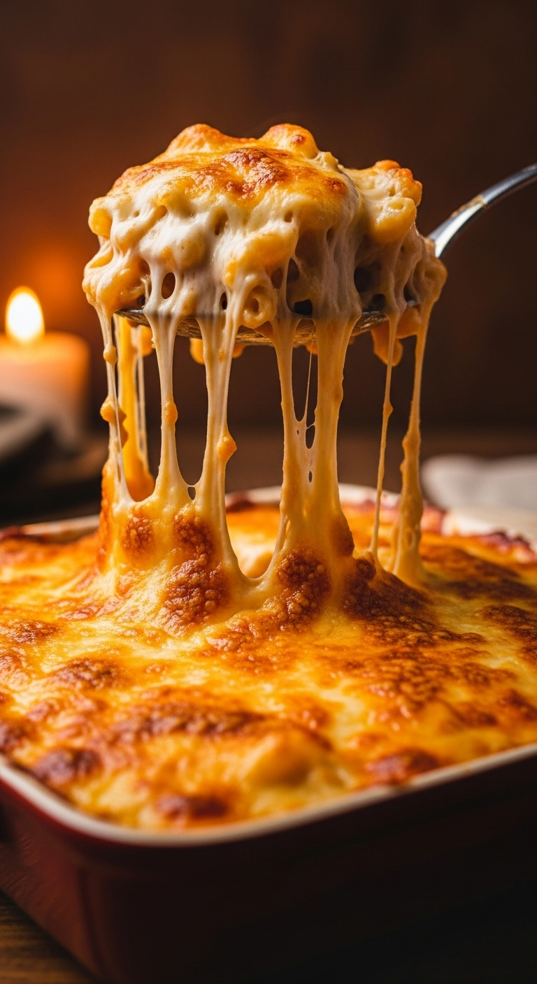coated in creamy sauce and mixed with wilted spinach
