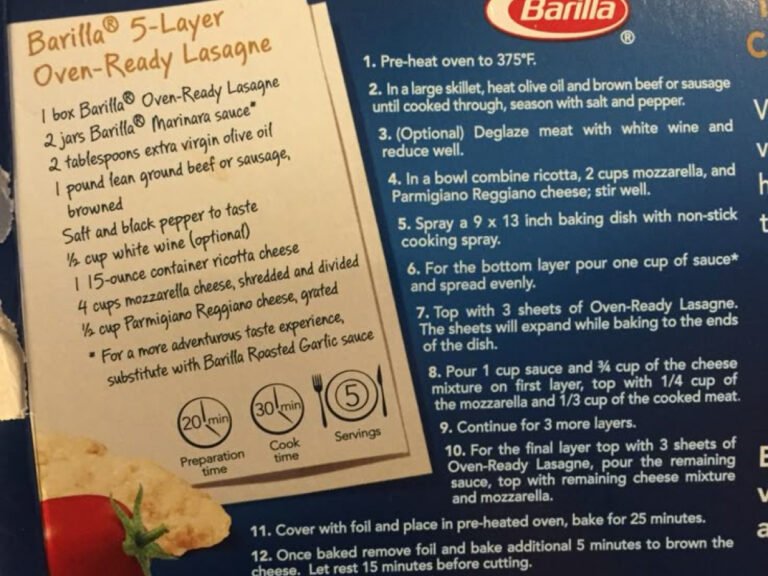 Barilla Lasagna Recipe On Box: Quick & Easy