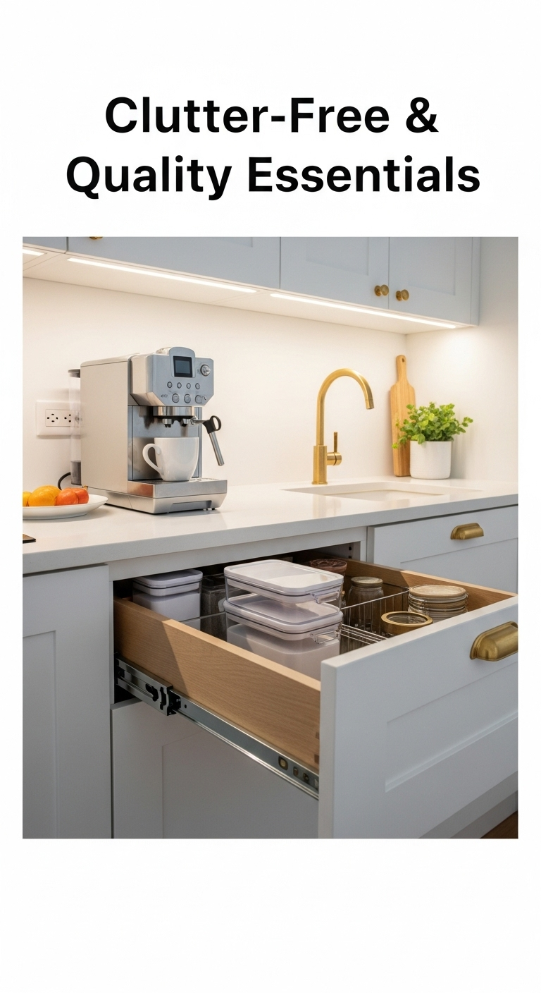clutter-free-quality-essentials-small-kitchen-organized-countertop-brass-faucet