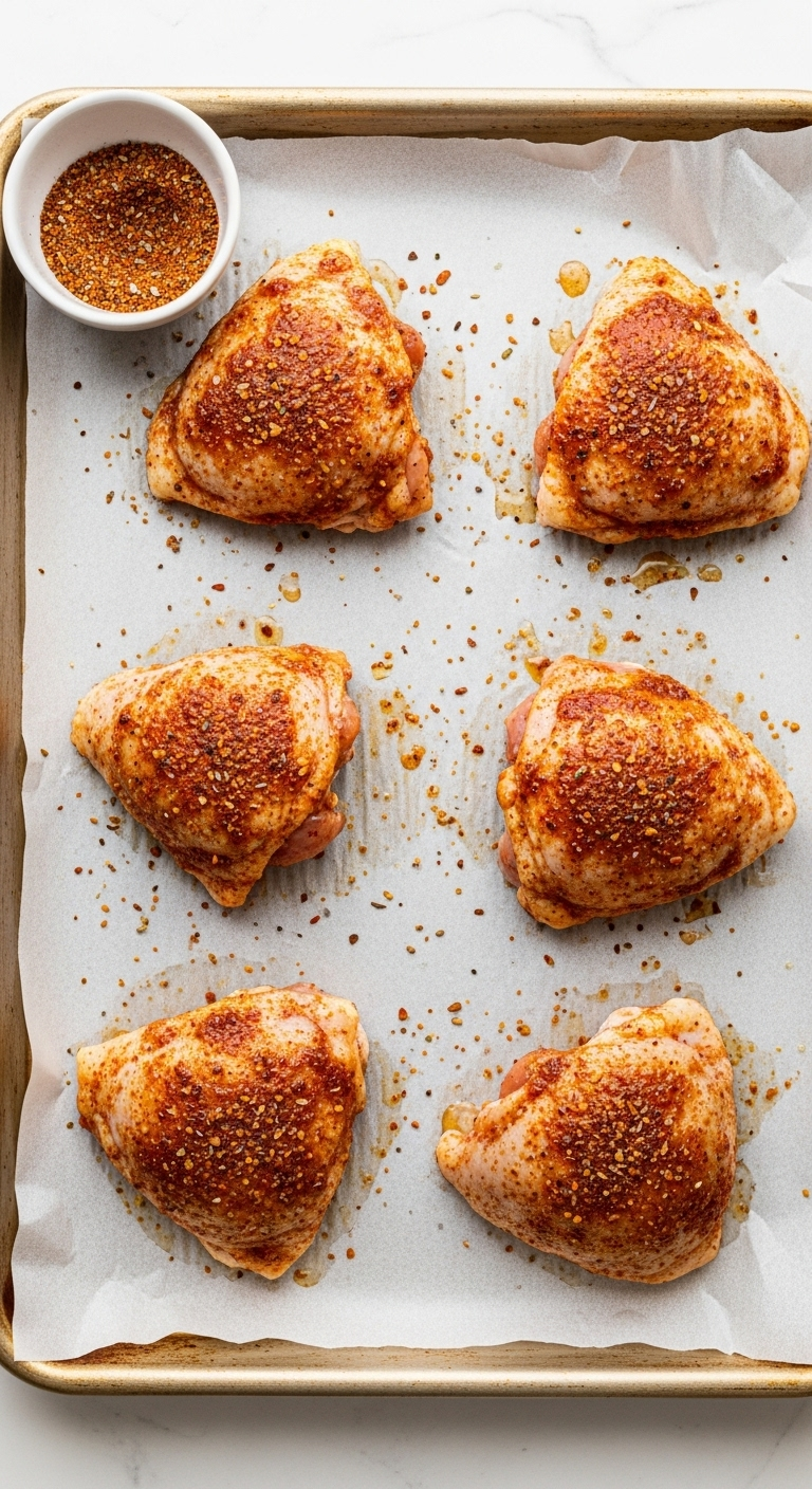 easy-baked-chicken-thighs-brown-sugar-dry-rub-flat-lay