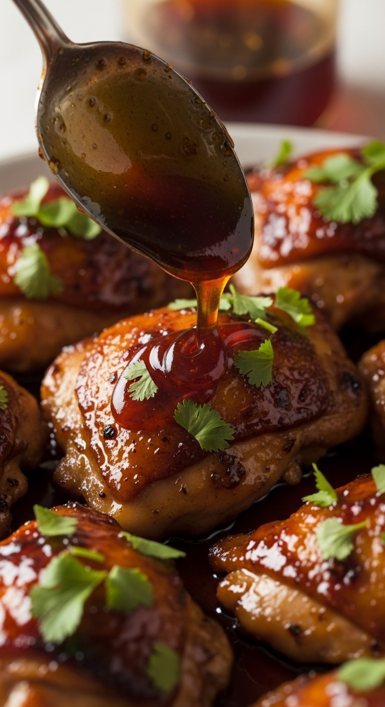 honey-garlic-chicken-thighs-glossy-glaze-spoon-drizzle