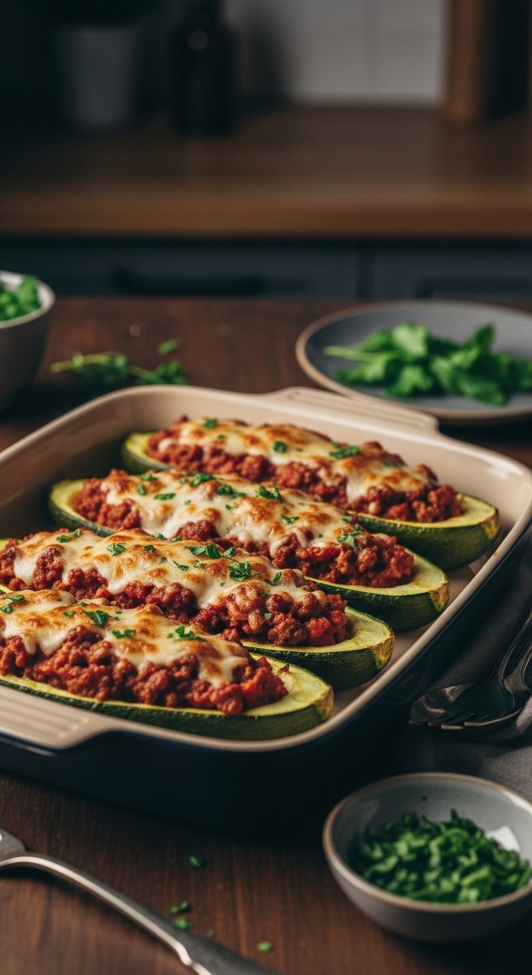 beautifully-baked-cheese-topped-stuffed-zucchini-boats-ground-beef-tomato-mozzarella-fresh-herbs