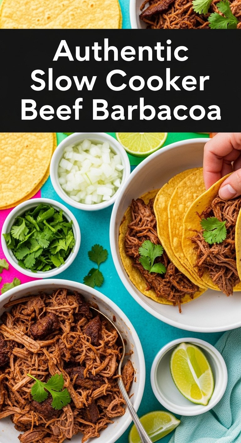 beef barbacoa slow cooker tacos corn tortillas cilantro lime onion