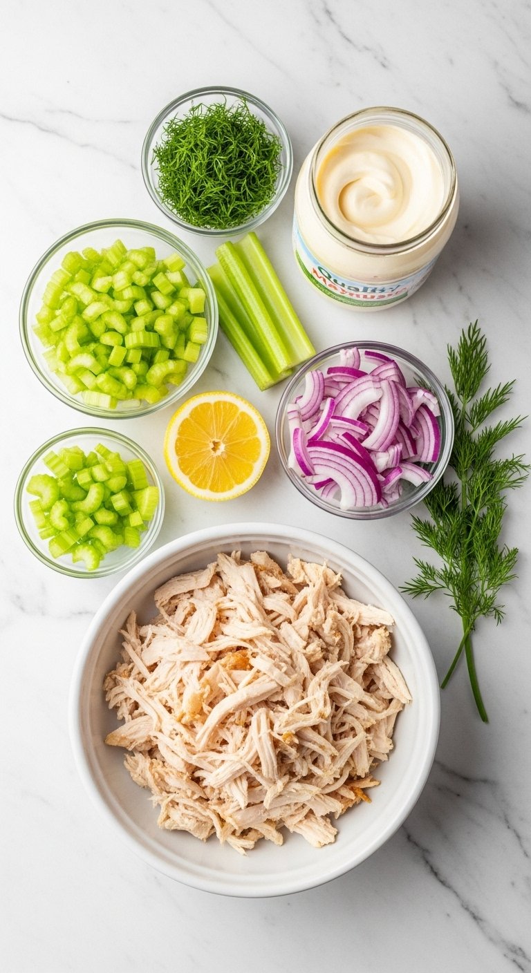 classic-chicken-salad-ingredients-shredded-chicken-mayo-celery-onion-dill-and-lemon