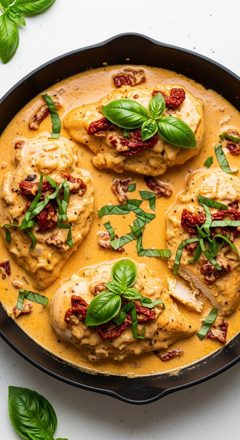 combine-garnish-serve-marry-me-chicken-cream-sauce-fresh-basil