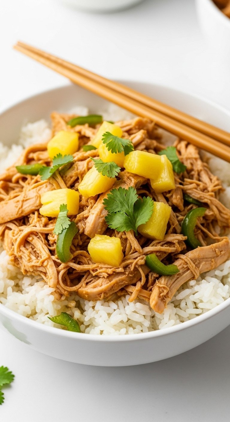 crockpot pineapple chicken rice cilantro
