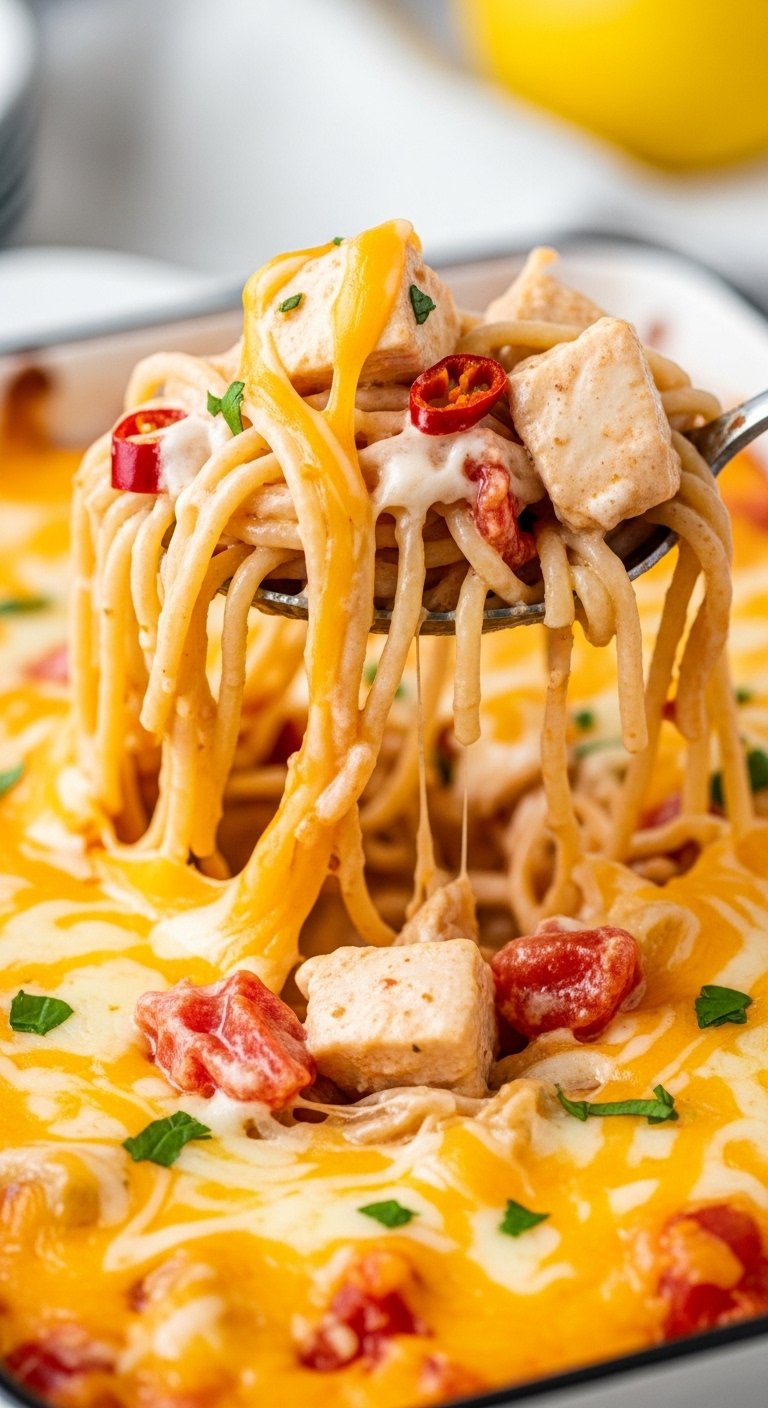hearty crockpot chicken spaghetti cheesy sauce tomato chili