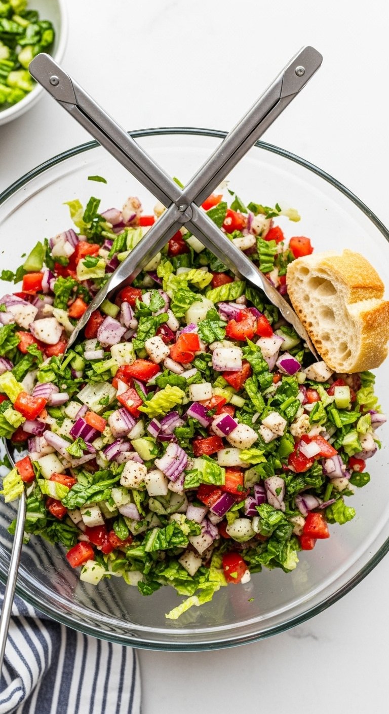 hearty-italian-chopped-romaine-salad-with-crusty-bread-and-salad-tongs