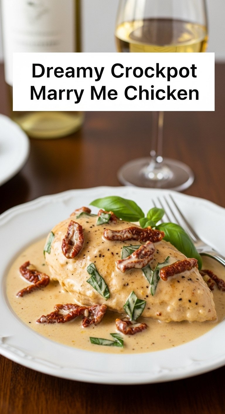 marry me chicken crockpot dinner creamy sauce sun dried tomatoes basil