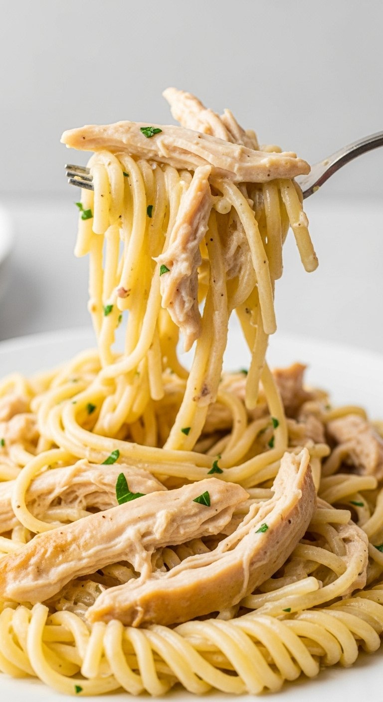 melt in your mouth slow cooker chicken angel hair pasta creamy sauce