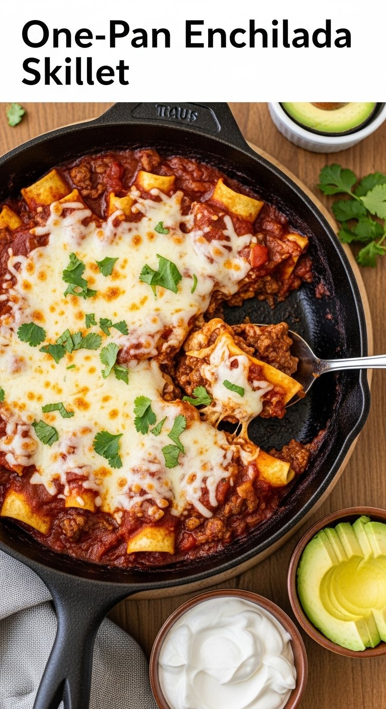 one-pan-enchilada-skillet-cheesy-enchilada-mixture-cast-iron-skillet