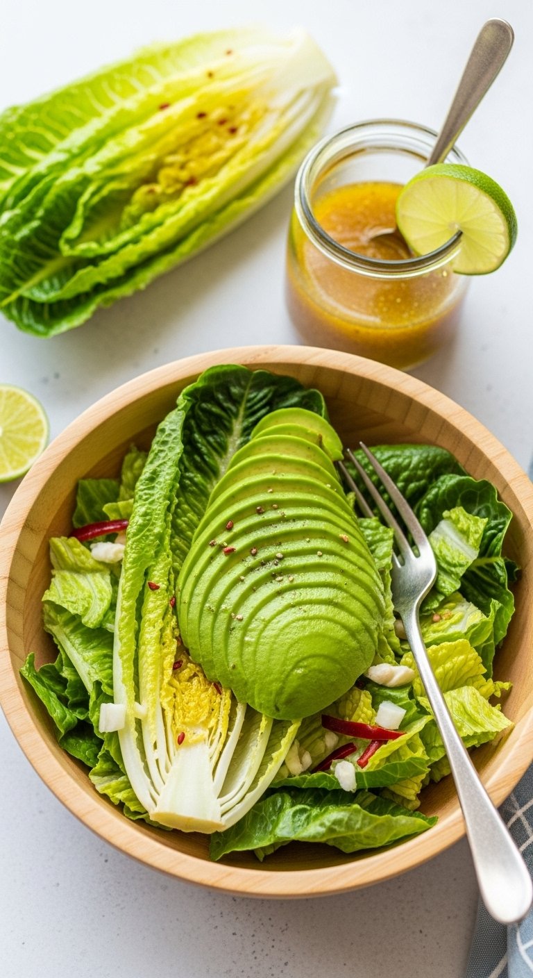 romaine-salad-with-honey-lime-vinaigrette-avocado-and-lime-wedge