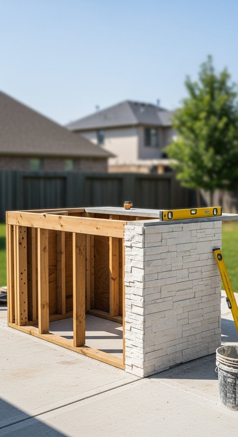 simple-wood-frame-cladding-outdoor-kitchen-stacked-stone-veneer-construction
