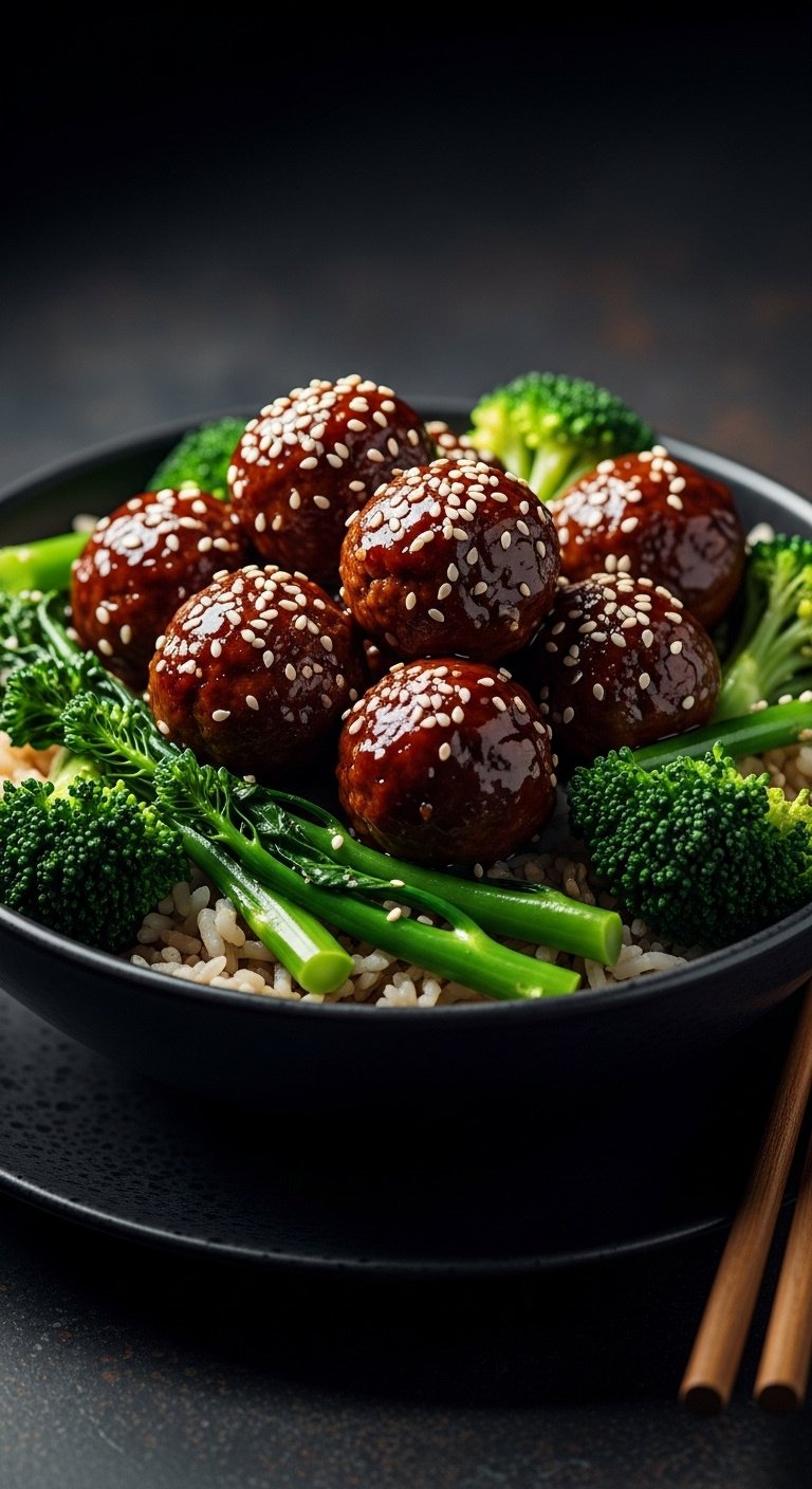 slow-cooker-mongolian-meatballs-with-broccoli-and-rice