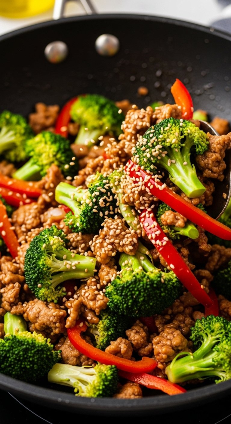 teriyaki-ground-turkey-broccoli-stir-fry-in-wok-with-sesame-seeds