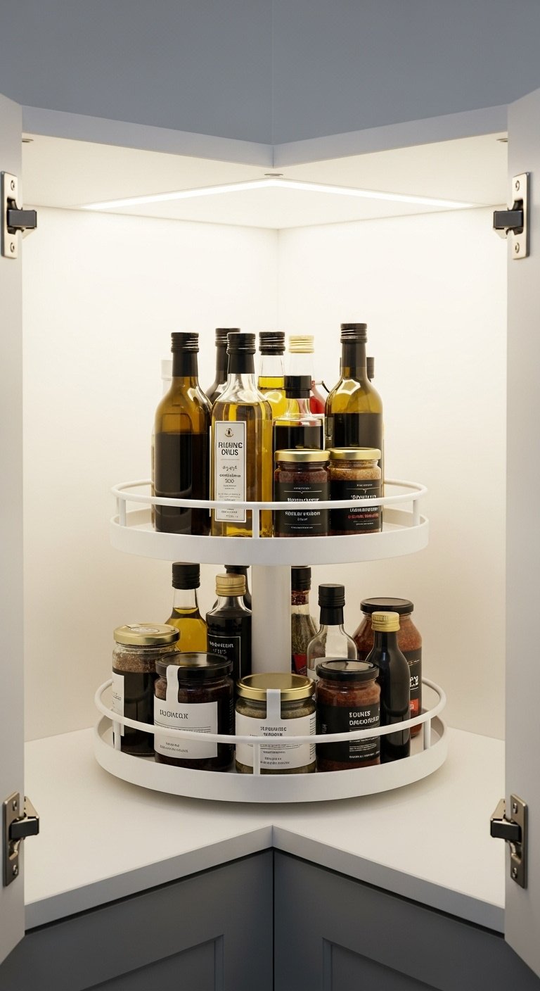 Clean small kitchen with smart organization solutions for optimal space utilization