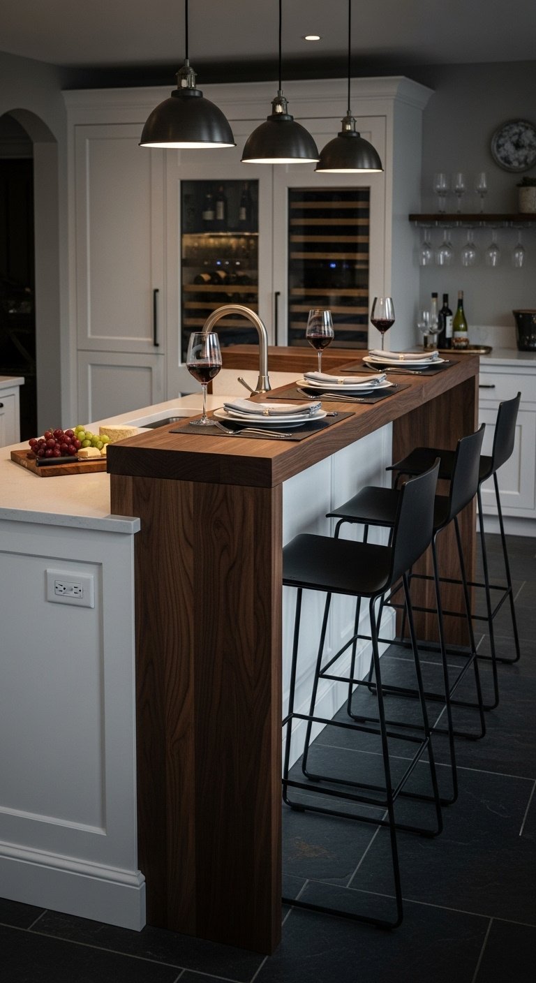 DIY kitchen island project with base cabinets butcher block top and construction tools visible