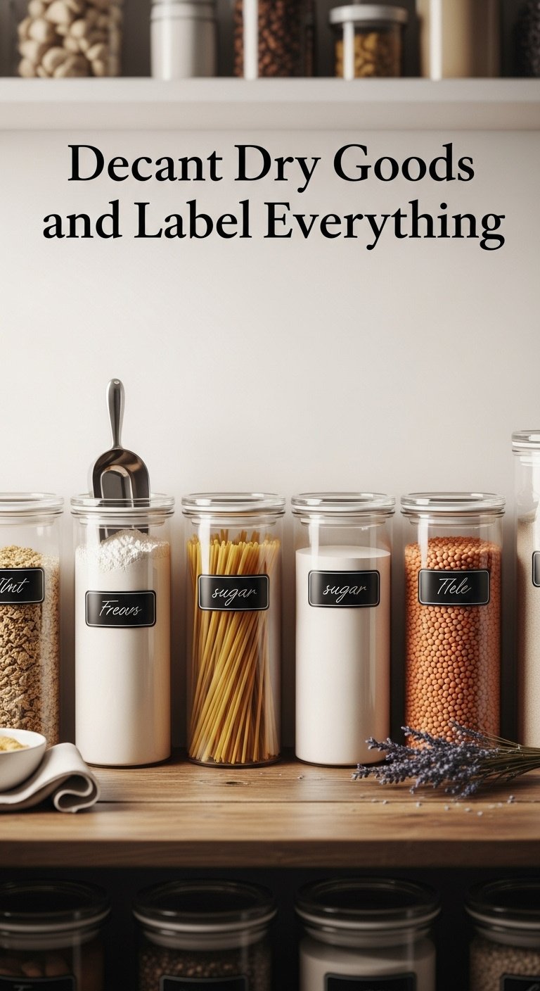 Efficient kitchen cabinet organization showing decluttered and functional interior storage
