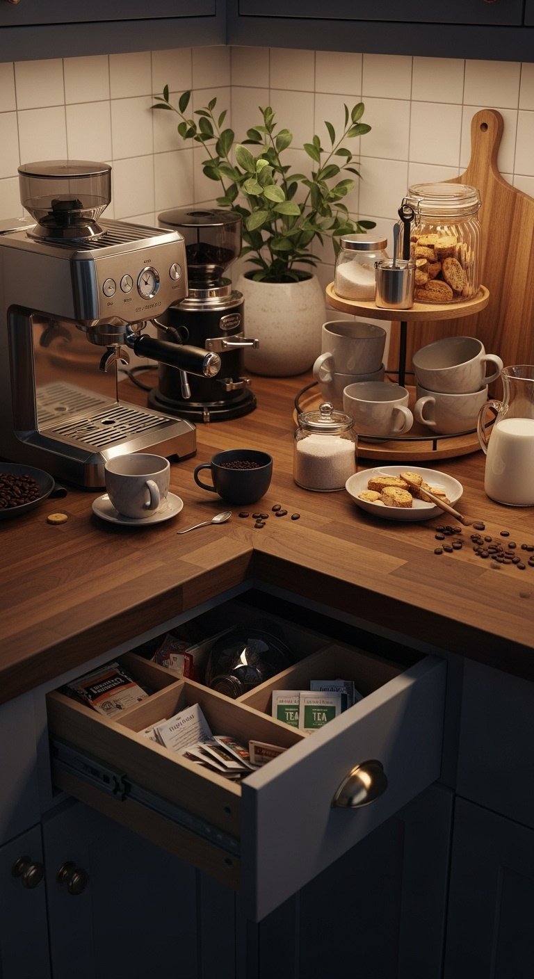Kitchen organization ideas with a well organized pantry and cooking essentials