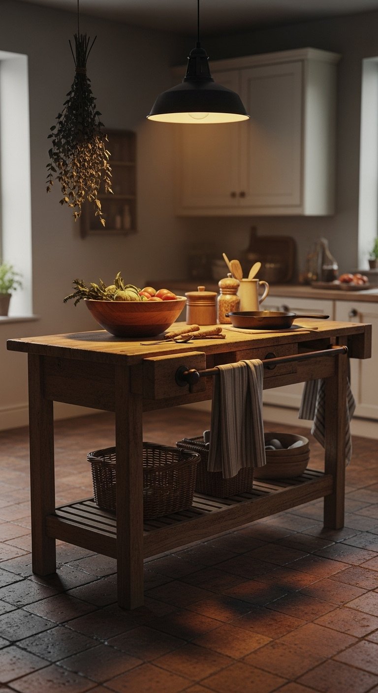 L-shaped kitchen island design with quartz counters pendant lights and clear walkways