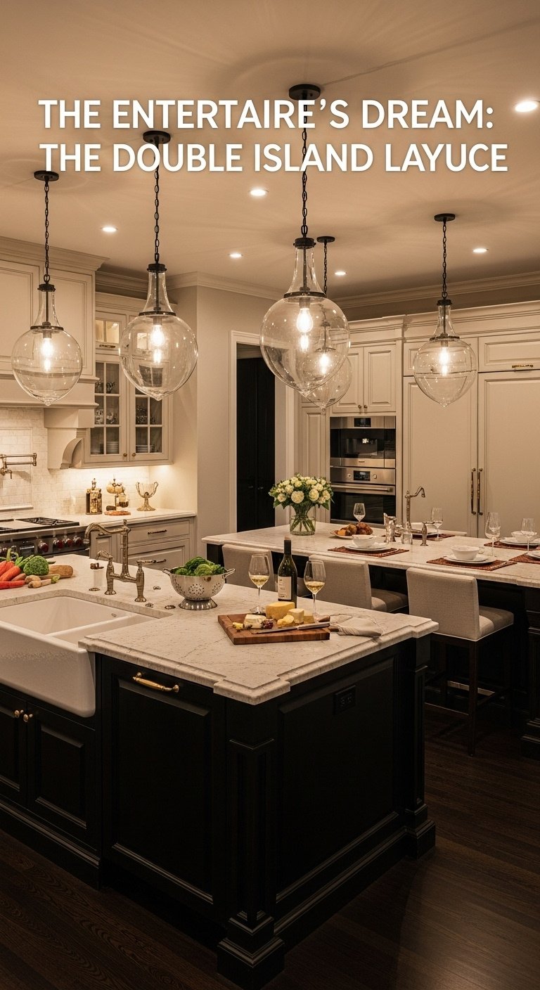 L-shaped kitchen with large central island for maximizing space and functionality