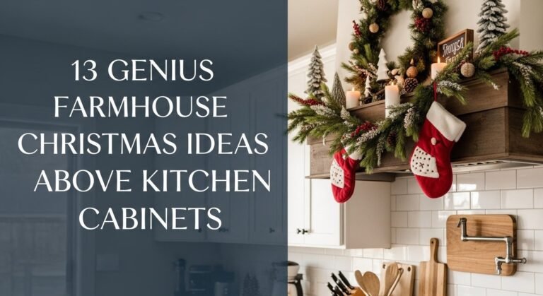 13 Genius Farmhouse Christmas Ideas Above Kitchen Cabinets [year]