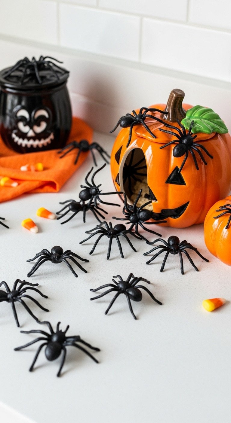 90s Halloween kitchen decor creepy crawlers cookie jar