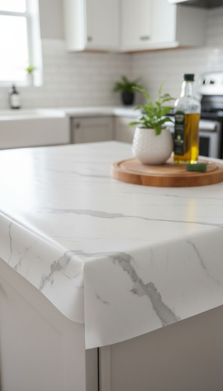 9 Brilliant Diy Apartment Kitchen Ideas That Are Damage Free 16 Charming kitchen window with simple white cafe curtain on tension rod, potted basil, green leafy view outside.