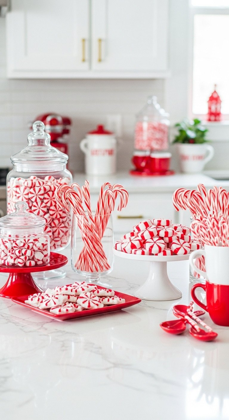 7 Christmas Kitchen Decor Hot Cocoa Bar Ideas For A Cozy Home 11 Cheerful peppermint wonderland hot cocoa bar with candy canes starlight mints and peppermint bark