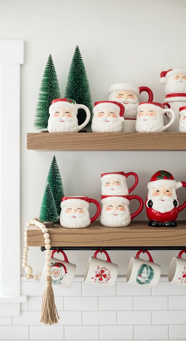 Christmas kitchen eucalyptus pine garland over range hood