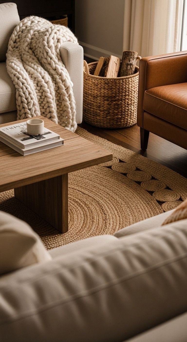 13 Genius Open Concept Apartment Ideas To Create Perfect Flow 19 Cozy open living room. Layered textures: chunky knit blanket, linen sofa, jute rug, rustic wood table.