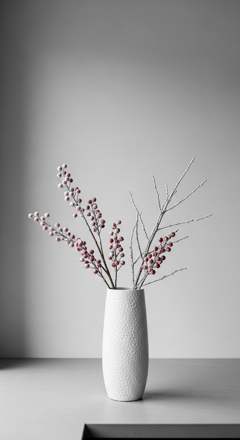 Elegant glowing Christmas display: mercury glass ornaments with fairy lights under a cloche on soapstone counter.