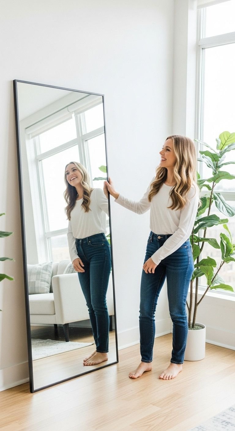 13 Genius Open Concept Apartment Ideas To Create Perfect Flow 21 Floor-length mirror reflects window, living area, creating illusion of brighter, larger open concept apartment. Modern interior.