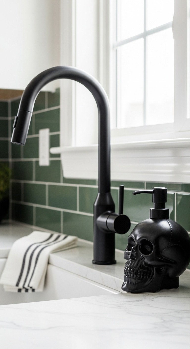 Halloween kitchen accessories skull soap dispenser