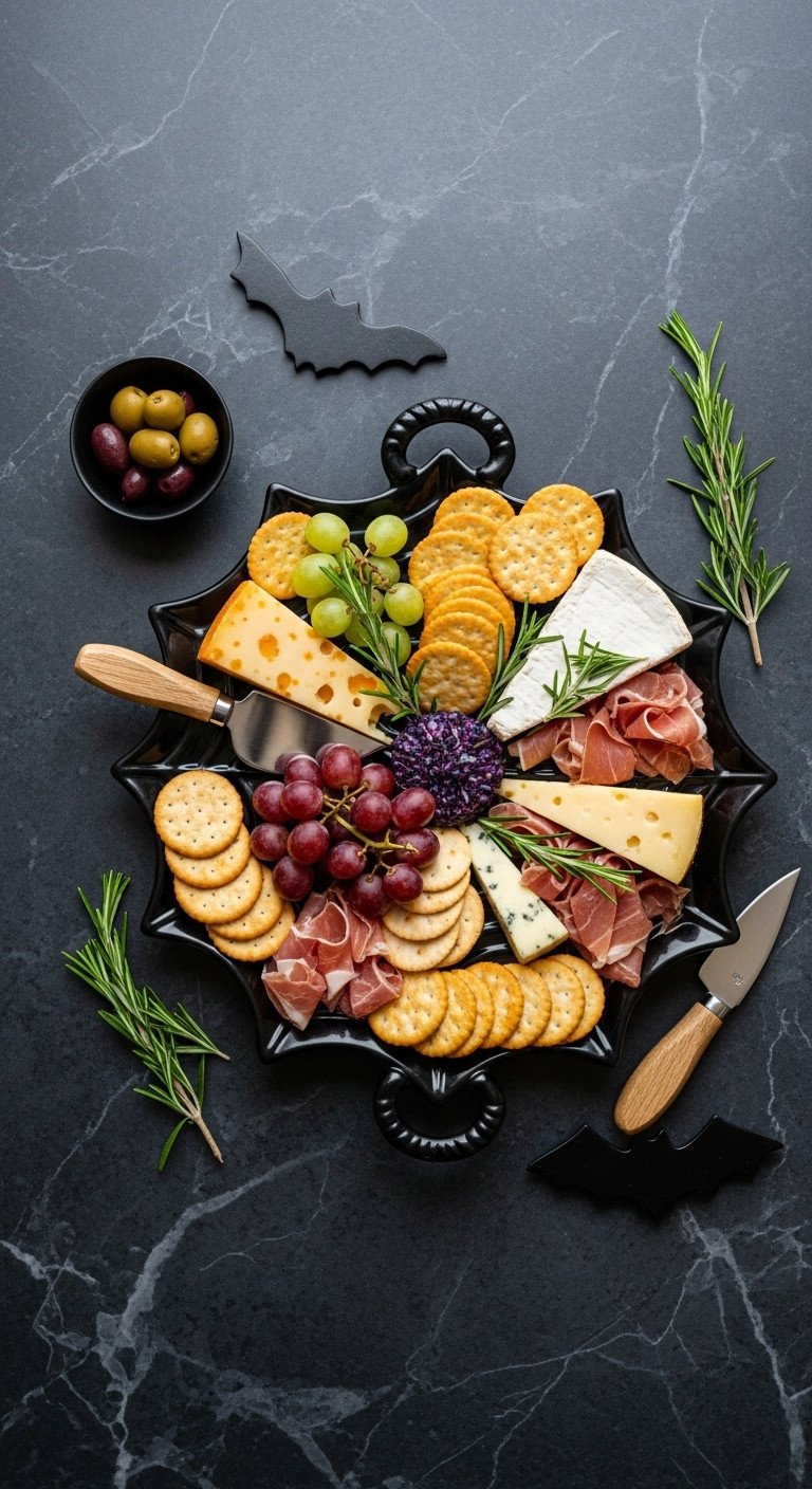 Halloween kitchen accessories spiderweb serving platter